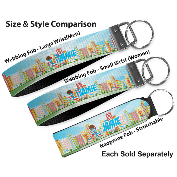 Superhero in the City Multiple Key Ring comparison sizes