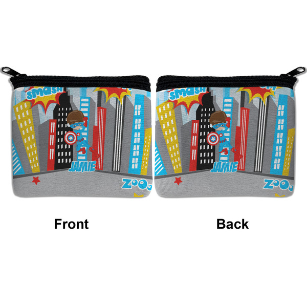 Superhero in the City Neoprene Coin Purse - Front & Back (APPROVAL)