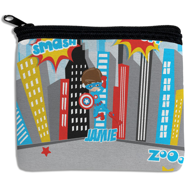 Custom Superhero in the City Rectangular Coin Purse (Personalized)