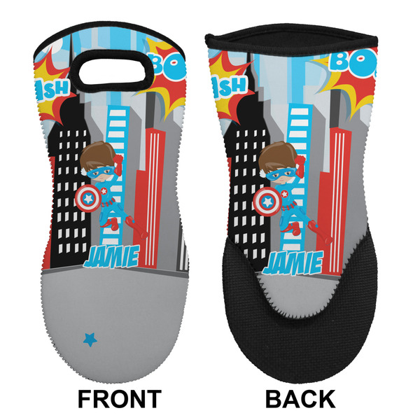 Superhero in the City Neoprene Oven Mitt (Front & Back)