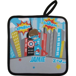 Superhero in the City Pot Holder w/ Name or Text
