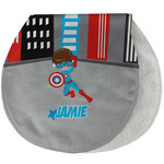 Superhero in the City Burp Pad - Velour w/ Name or Text