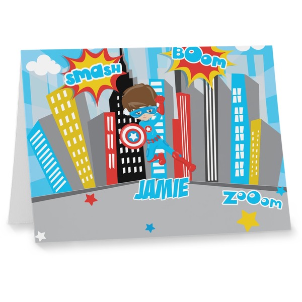 Custom Superhero in the City Note cards (Personalized)