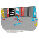 Superhero in the City Burp Cloth - Fleece w/ Name or Text