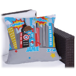 Superhero in the City Outdoor Pillow - 16" (Personalized)