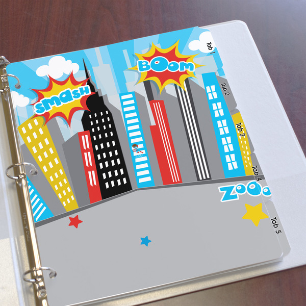 Superhero in the City Page Dividers - Set of 5 - In Context