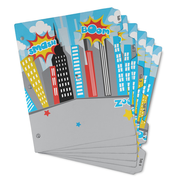Custom Superhero in the City Binder Tab Divider - Set of 6 (Personalized)
