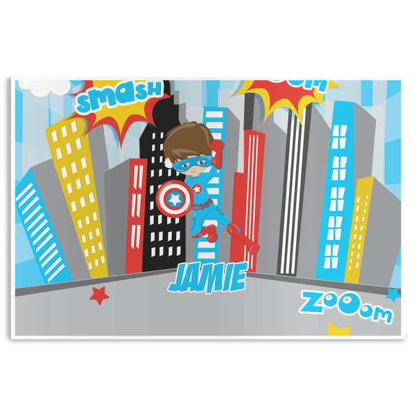 Custom Superhero in the City Disposable Paper Placemats (Personalized)