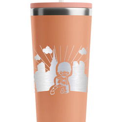 Superhero in the City RTIC Everyday Tumbler with Straw - 28oz - Peach - Single-Sided
