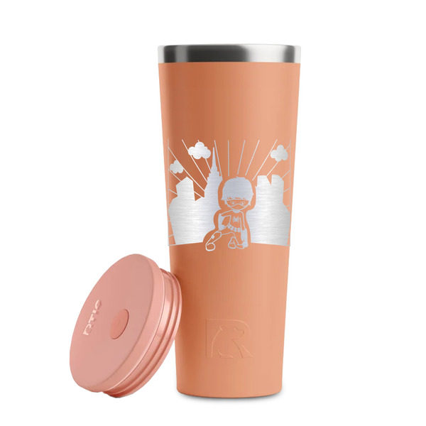 Superhero in the City Peach RTIC Everyday Tumbler - 28 oz. - Lid Off