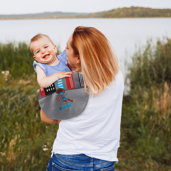 Superhero in the City Peanut Shaped Burp - Lifestyle