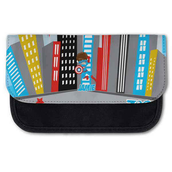 Custom Superhero in the City Canvas Pencil Case w/ Name or Text