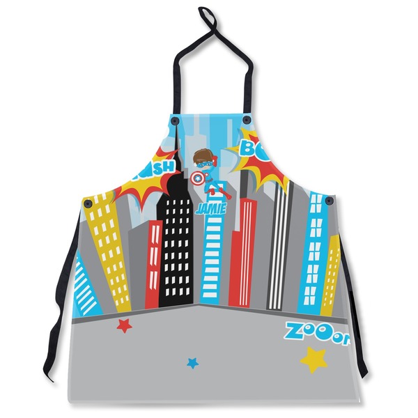 Custom Superhero in the City Apron Without Pockets w/ Name or Text