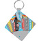 Superhero in the City Diamond Plastic Keychain w/ Name or Text