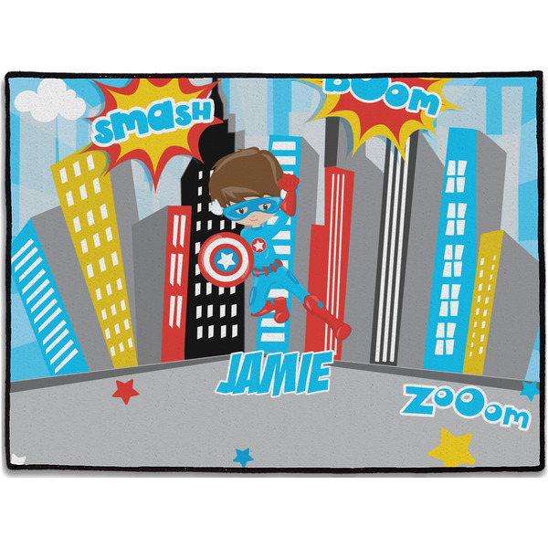 Custom Superhero in the City Door Mat (Personalized)