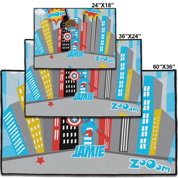 Superhero in the City Personalized Door Mat - Group Parent IMF