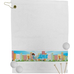Superhero in the City Golf Bag Towel (Personalized)