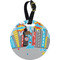Superhero in the City Plastic Luggage Tag - Round (Personalized)