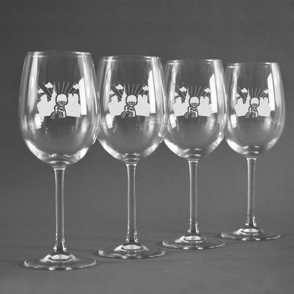 Superhero in the City Personalized Wine Glasses (Set of 4)