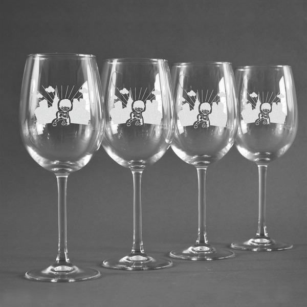 Superhero in the City Personalized Wine Glasses (Set of 4)