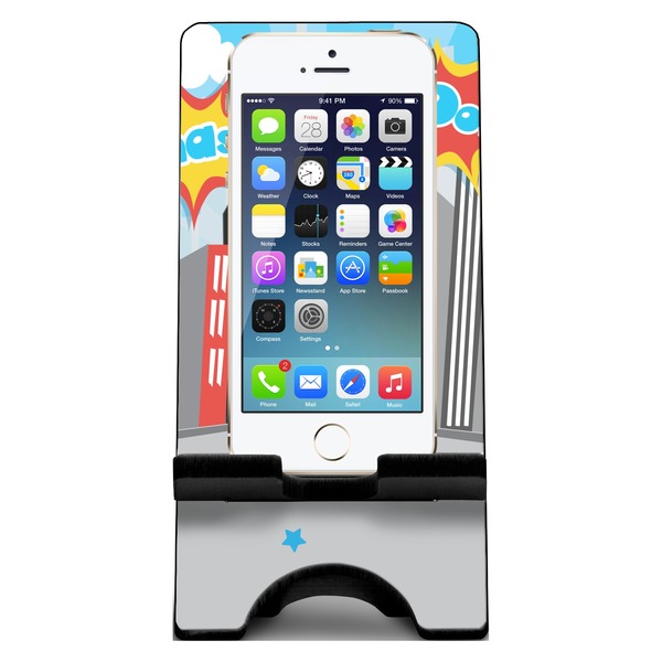 Superhero in the City Phone Stand w/ Phone