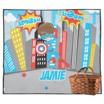 Superhero in the City Outdoor Picnic Blanket (Personalized)