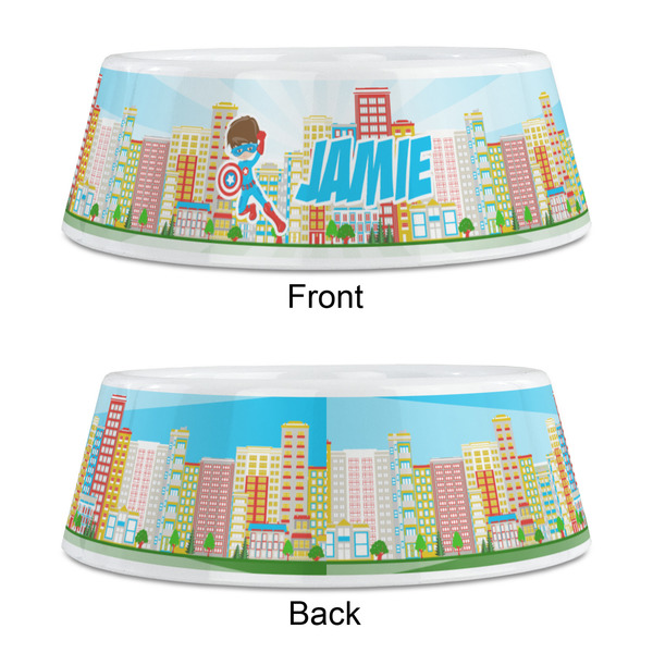 Superhero in the City Plastic Pet Bowls - Medium - APPROVAL