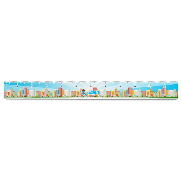 Superhero in the City Plastic Ruler - 12" - FRONT