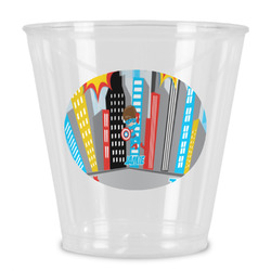 Superhero in the City Plastic Shot Glass (Personalized)
