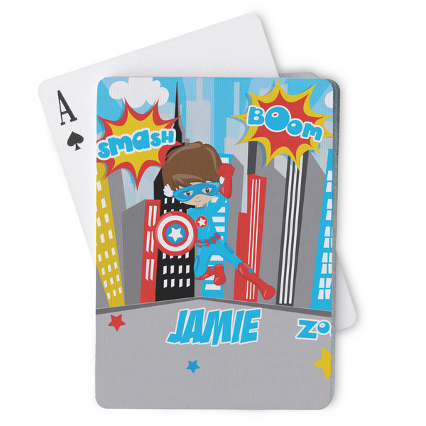 Custom Superhero in the City Playing Cards (Personalized)