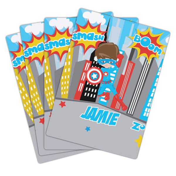 Superhero in the City Playing Cards - Hand Back View