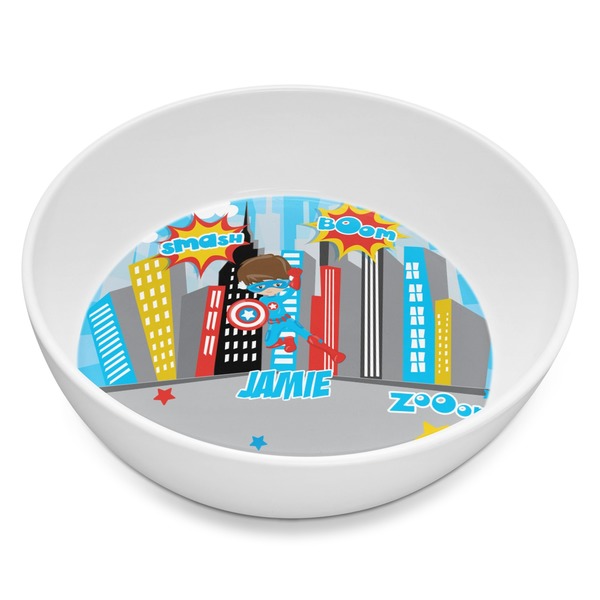 Custom Superhero in the City Melamine Bowl - 8 oz (Personalized)