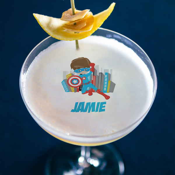Superhero in the City Printed Drink Topper - Large - In Context
