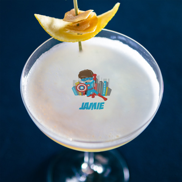 Superhero in the City Printed Drink Topper - Medium - In Context