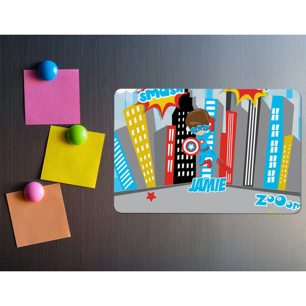 Superhero in the City Rectangular Fridge Magnet - LIFESTYLE