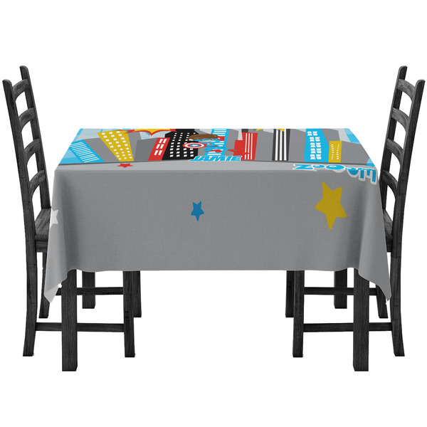 Custom Superhero in the City Tablecloth (Personalized)