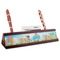 Superhero in the City Red Mahogany Nameplates with Business Card Holder - Angle