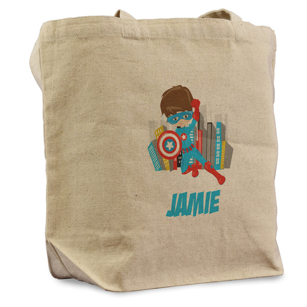 Custom Superhero in the City Reusable Cotton Grocery Bag - Single (Personalized)
