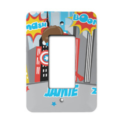 Superhero in the City Rocker Style Light Switch Cover (Personalized)