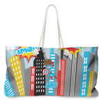 Superhero in the City Large Tote Bag with Rope Handles (Personalized)
