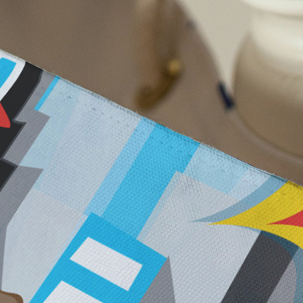 Superhero in the City Large Rope Tote - Close Up View