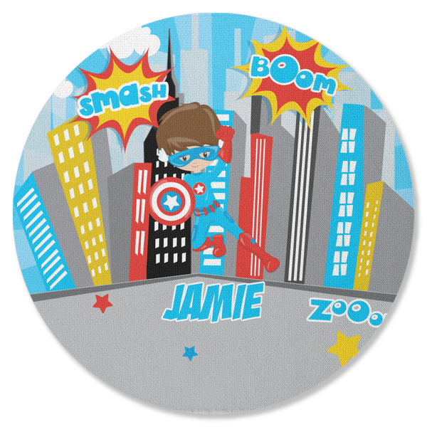 Superhero in the City Round Coaster Rubber Back - Single