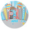 Superhero in the City Round Rubber Backed Coaster (Personalized)