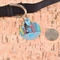 Superhero in the City Round Pet ID Tag - Large - In Context