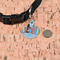 Superhero in the City Round Pet ID Tag - Small - In Context