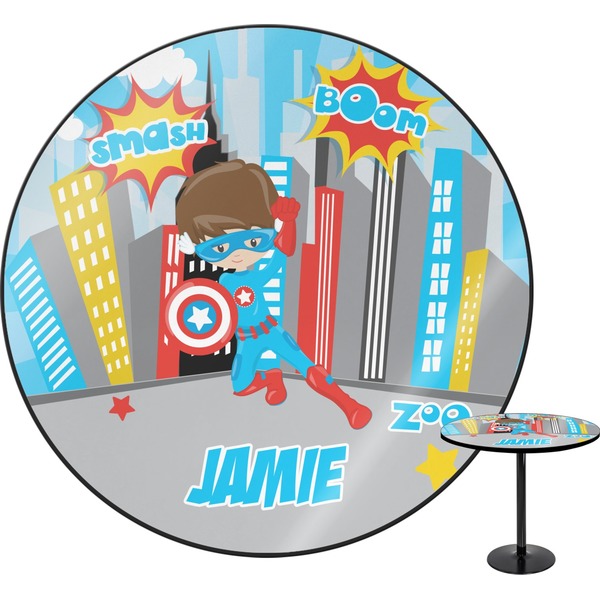 Custom Superhero in the City Round Table - 30" (Personalized)