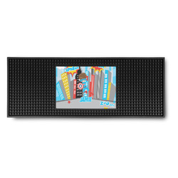 Superhero in the City Rubber Bar Mat (Personalized)
