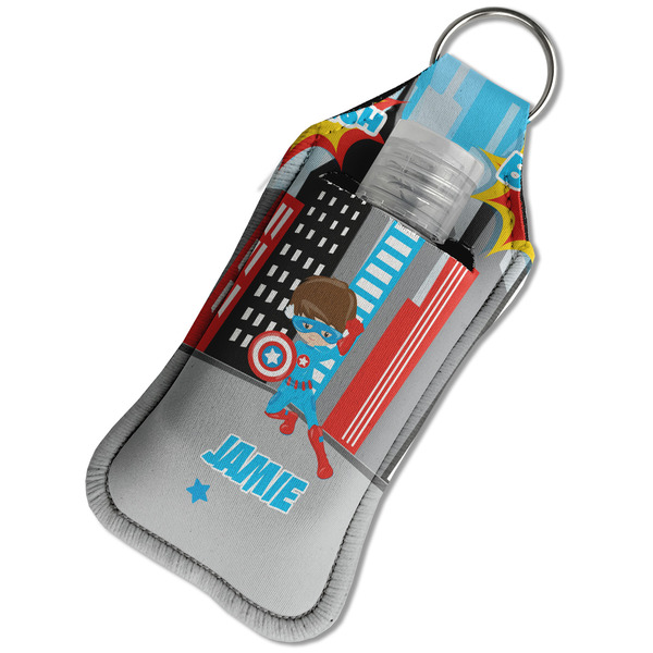Superhero in the City Sanitizer Holder Keychain - Large in Case