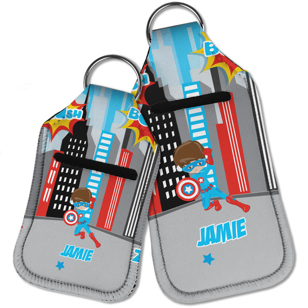 Superhero in the City Sanitizer Holder Keychain - Parent Main