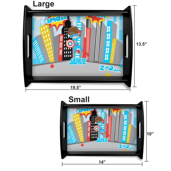 Superhero in the City Serving Tray Black Sizes